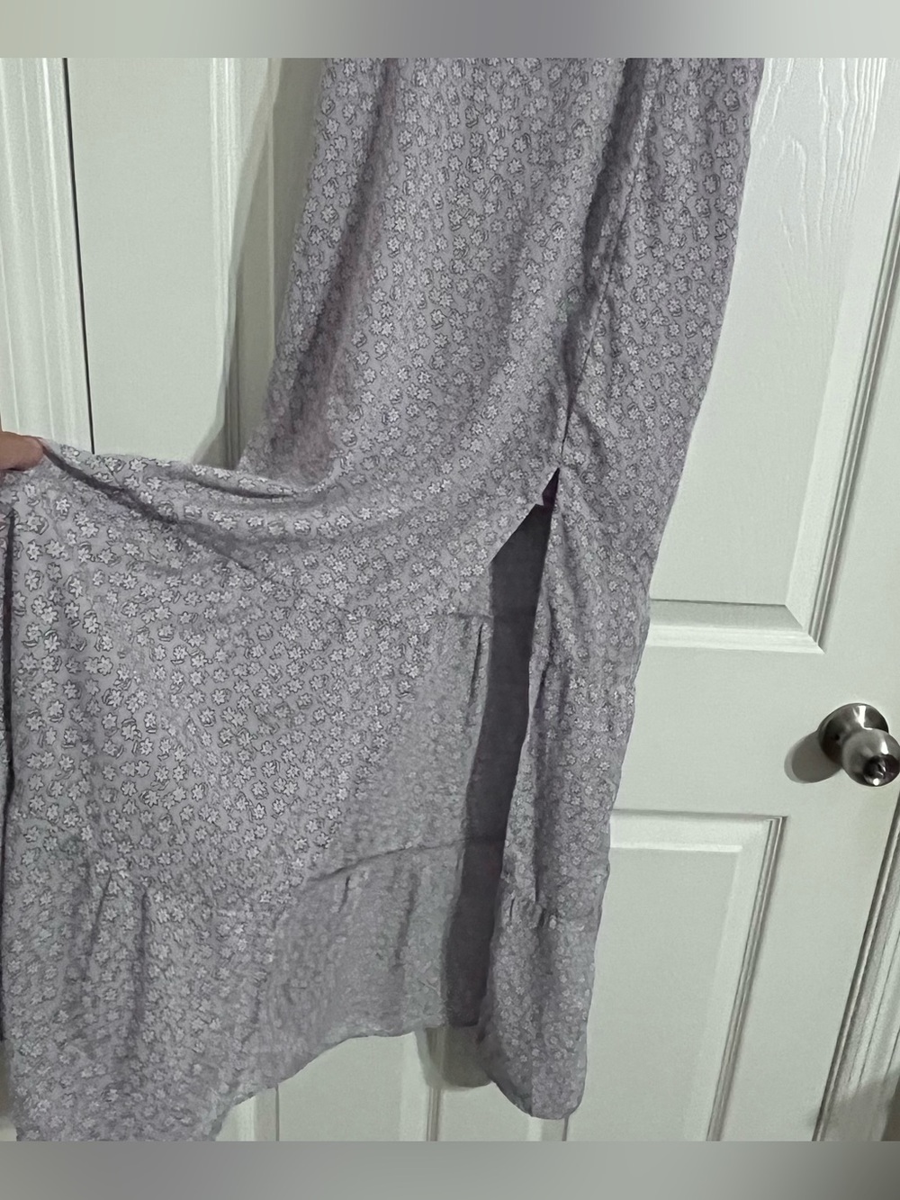 Vintage Abercrombie & Fitch Lilac Floral-Trim Dress size Small Y2K - Picture 6 of 9